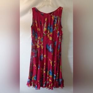 Adrianna Papell Floral Tea Length Dress - 12